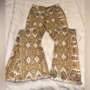 Brand new printed flare jeans.